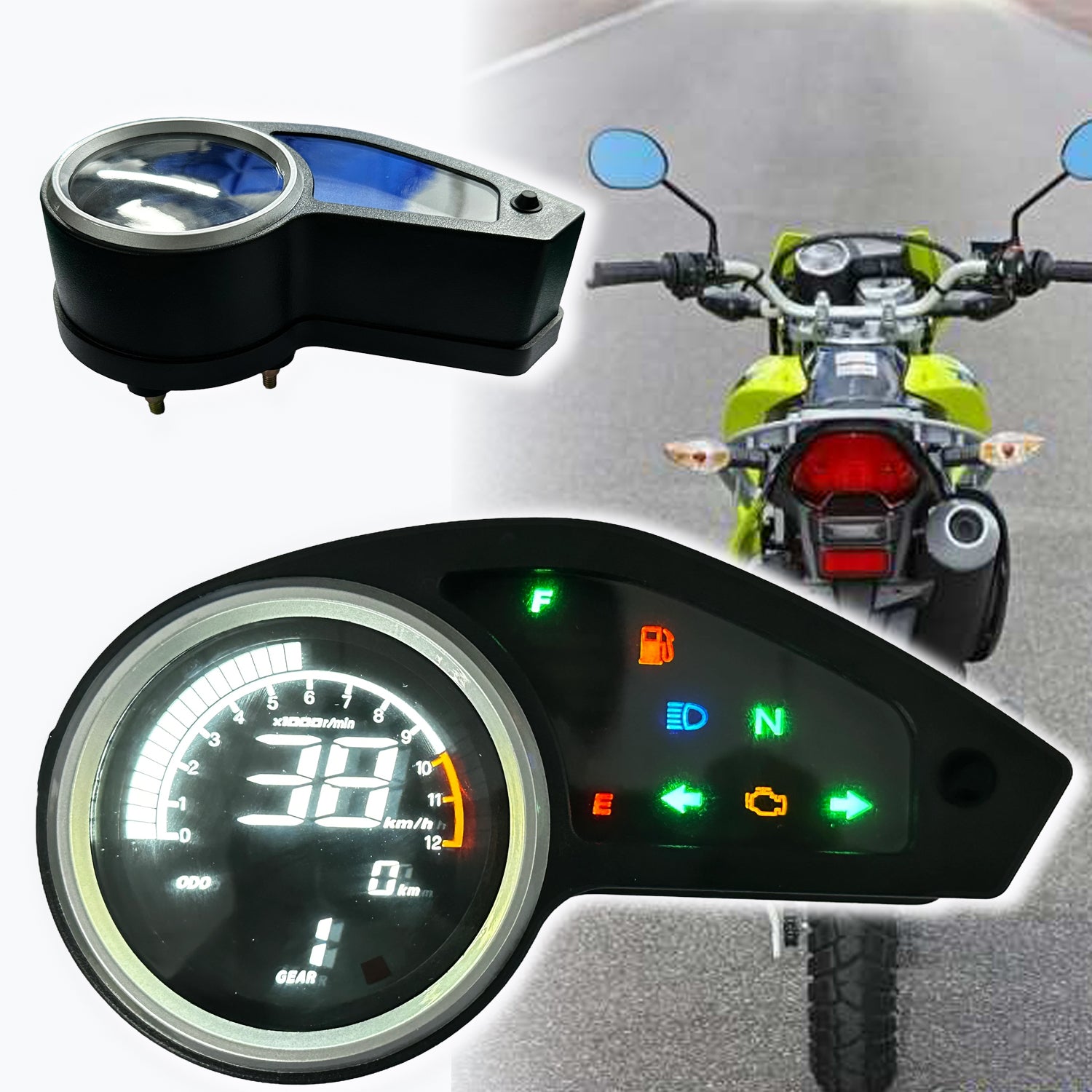 universal digital tablero para moto velocimetro tacometro for（Honda nxr 150,italika DM250X,Victory MRX 125, Vento Crossmax200 Bros，honda XR 150，Italika DM200、Digital XL,XR,MRX Y、Zanella ZR 200）