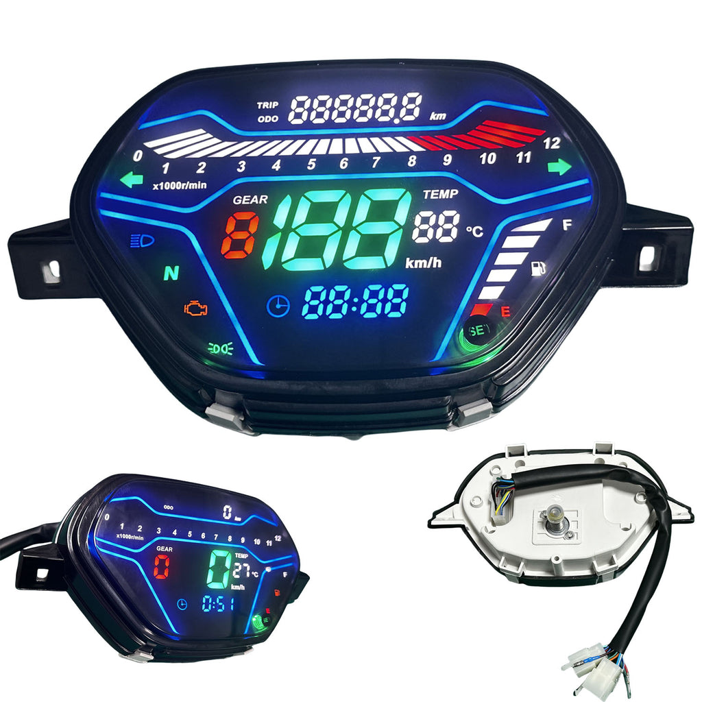 digital tablero para moto velocimetro tacometro for (Honda Wave Alpha 100、 Honda EX5 Class 1 / CX / DX 、Wave CX Alpha tahun、Wave110 DX、Italika At110、Shineray Phoenix 50、AKT 110)
