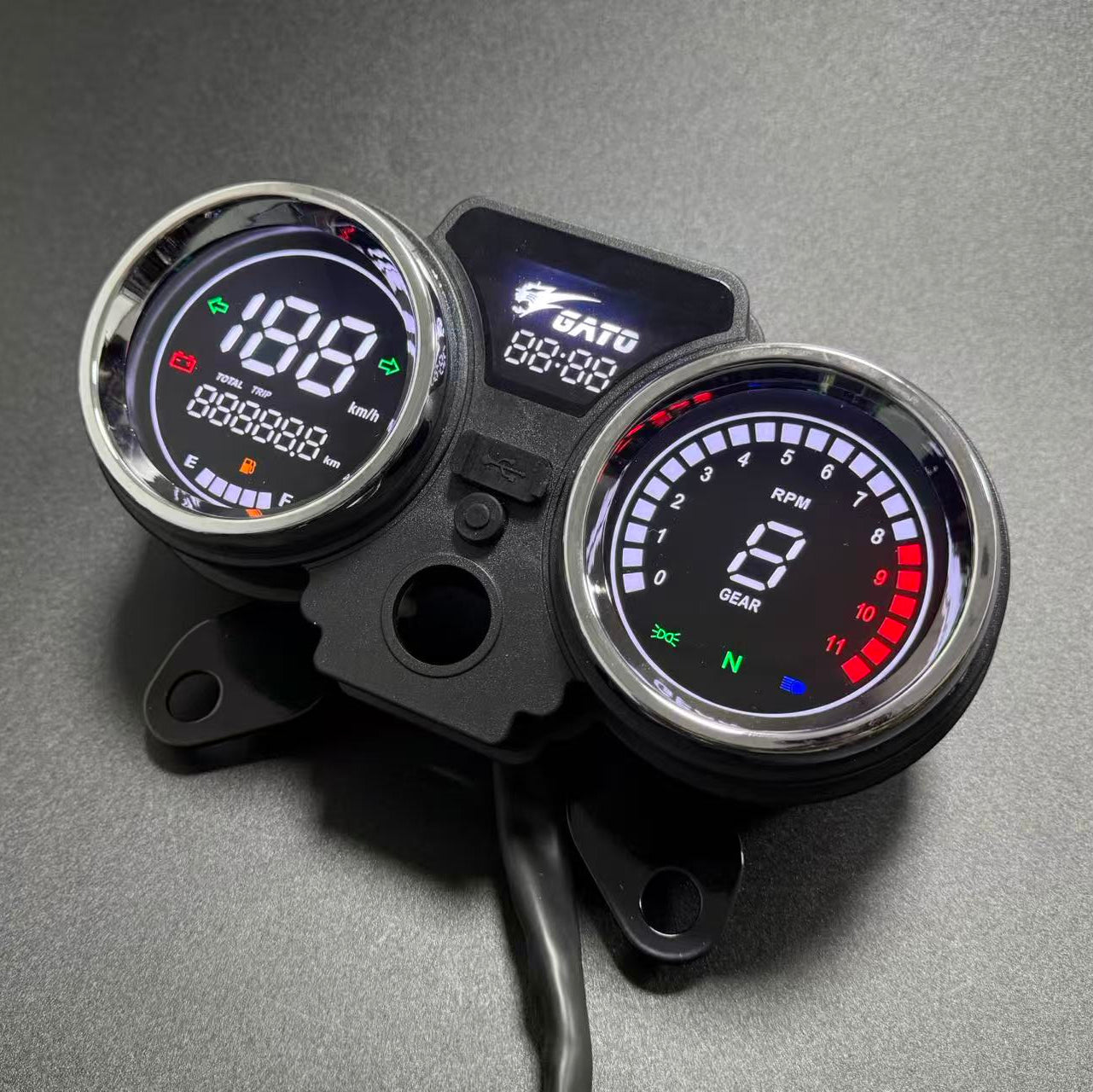 digital tablero para moto velocimetro tacometro for（GN125、CM125、Italika Dt 125、italika ft 150、Suzuki GN 125、Italika Rc200、Ek Express 2024、Super Gato 150、CG 250、NUEVO TAURO 200cc、VENTO Ryder 150 、Kenton GL 200）