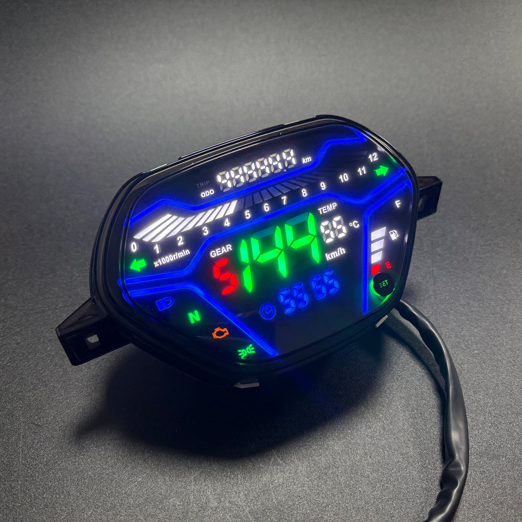 digital tablero para moto velocimetro tacometro for (Honda Wave Alpha 100、 Honda EX5 Class 1 / CX / DX 、Wave CX Alpha tahun、Wave110 DX、Italika At110、Shineray Phoenix 50、AKT 110)