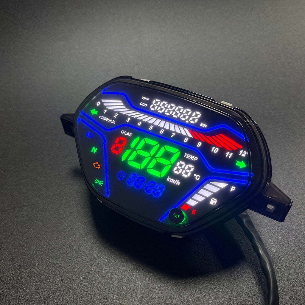 digital tablero para moto velocimetro tacometro for (Honda Wave Alpha 100、 Honda EX5 Class 1 / CX / DX 、Wave CX Alpha tahun、Wave110 DX、Italika At110、Shineray Phoenix 50、AKT 110)