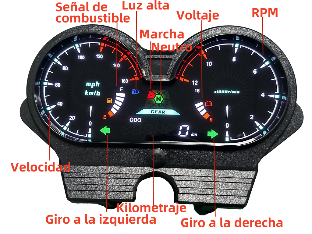 digital tablero para moto velocimetro tacometro for （Honda CG 125 deluxe、CG 125 DLX Italika Forza 150、FT150 Gts Mototaxi 150 Land Roys RICO LR 150-28 Zongshen zs-150、Chambera 150、RX150）