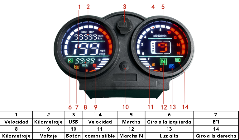 digital tablero para moto velocimetro tacometro for（Bera sbr150）