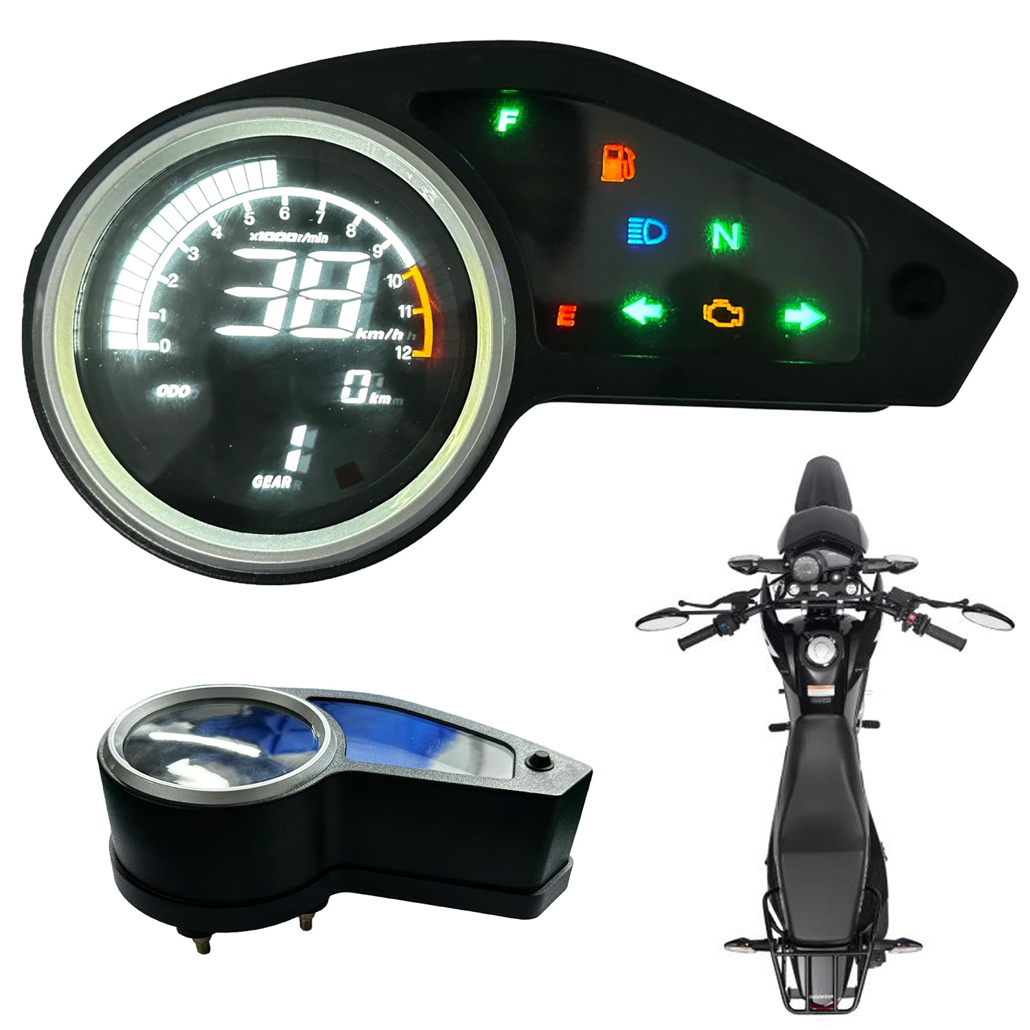 universal digital tablero para moto velocimetro tacometro for（Honda nxr 150,italika DM250X,Victory MRX 125, Vento Crossmax200 Bros，honda XR 150，Italika DM200、Digital XL,XR,MRX Y、Zanella ZR 200）