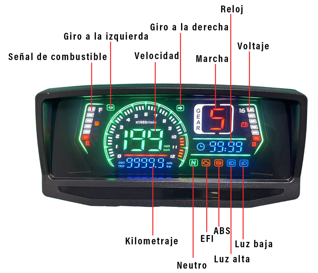 digital tablero para moto velocimetro tacometro for（Wuyang-Honda WY 125, GL PRO125, Keeway Horse 150 150cc、 Honda CGL 125、Wanxin WY 150、Honda GL PRO、Honda GL MAX、ZS150-6、Lifan LF150、HONDA NL125、Velorex VX 125S、WX150-A 150）