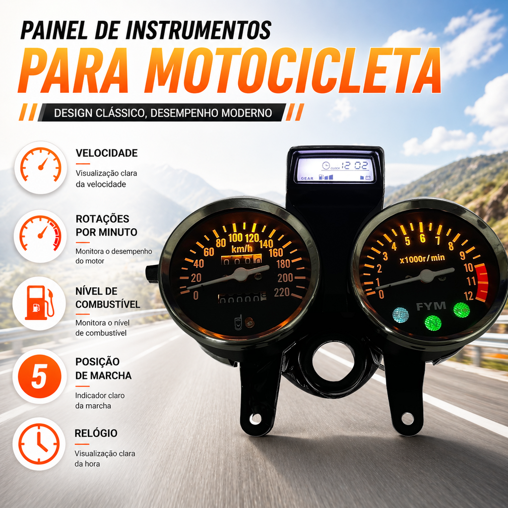digital tablero para moto velocimetro tacometro for（Suzuki GN 125,Suzuki intruder 125 ED,suzuki gn125 cafe racer、CG125、Cruiser 200、Lifan LF125）