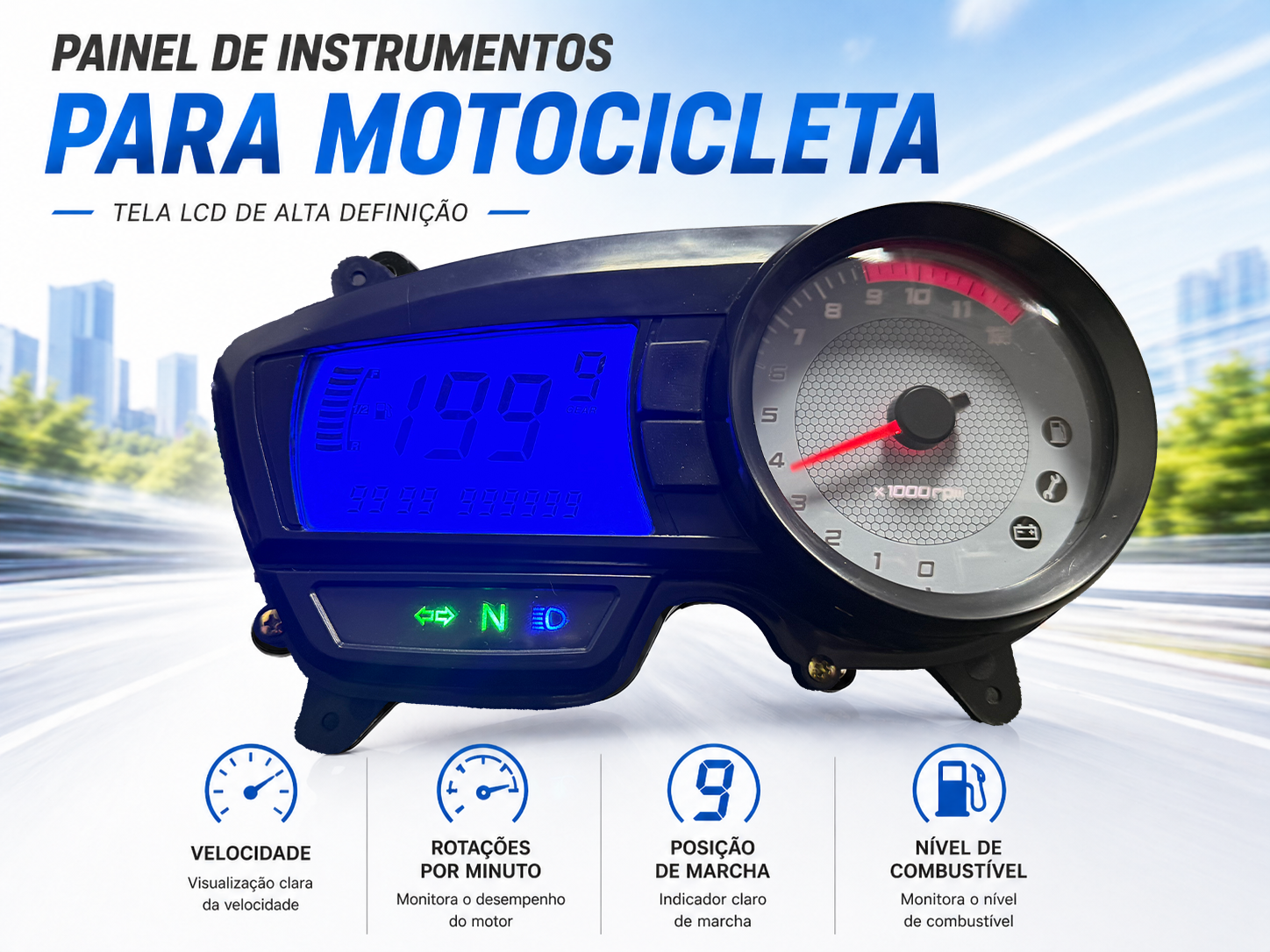 digital tablero para moto velocimetro tacometro for（TVS Apache RTR 160,TVS Apache RTR 180）