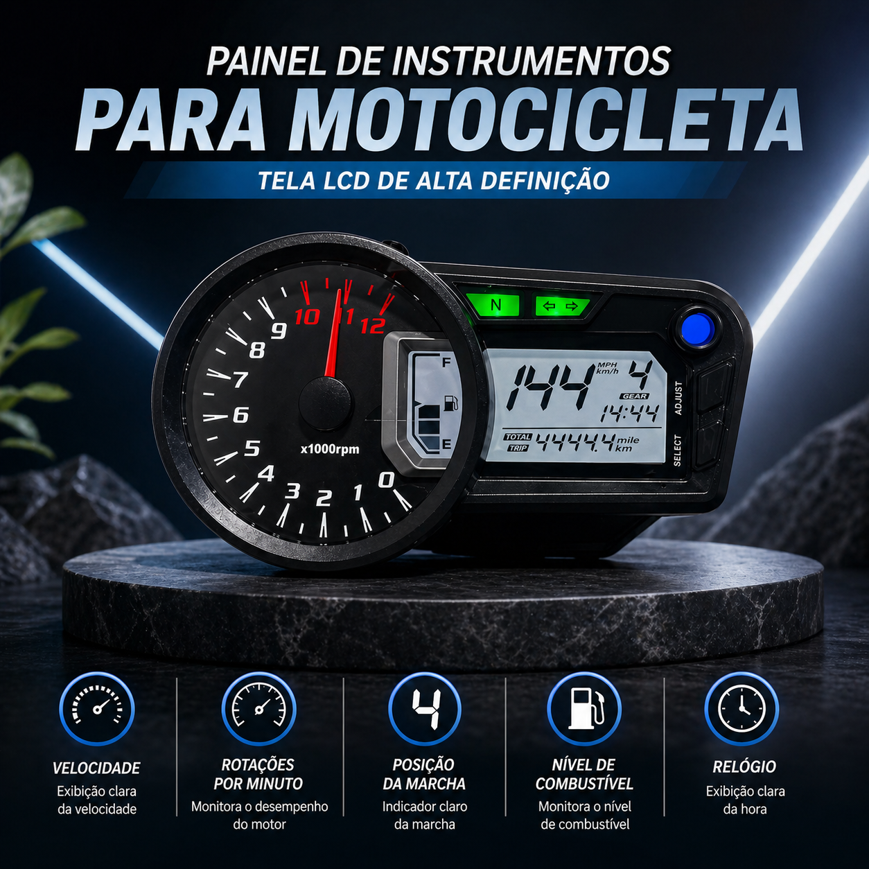 digital tablero para moto velocimetro tacometro for（Keeway RKV 125 200、Benelli vlx 150\Junak 125 S、vento tornado 300、keeway 150 rk、Vento Tornado 250）