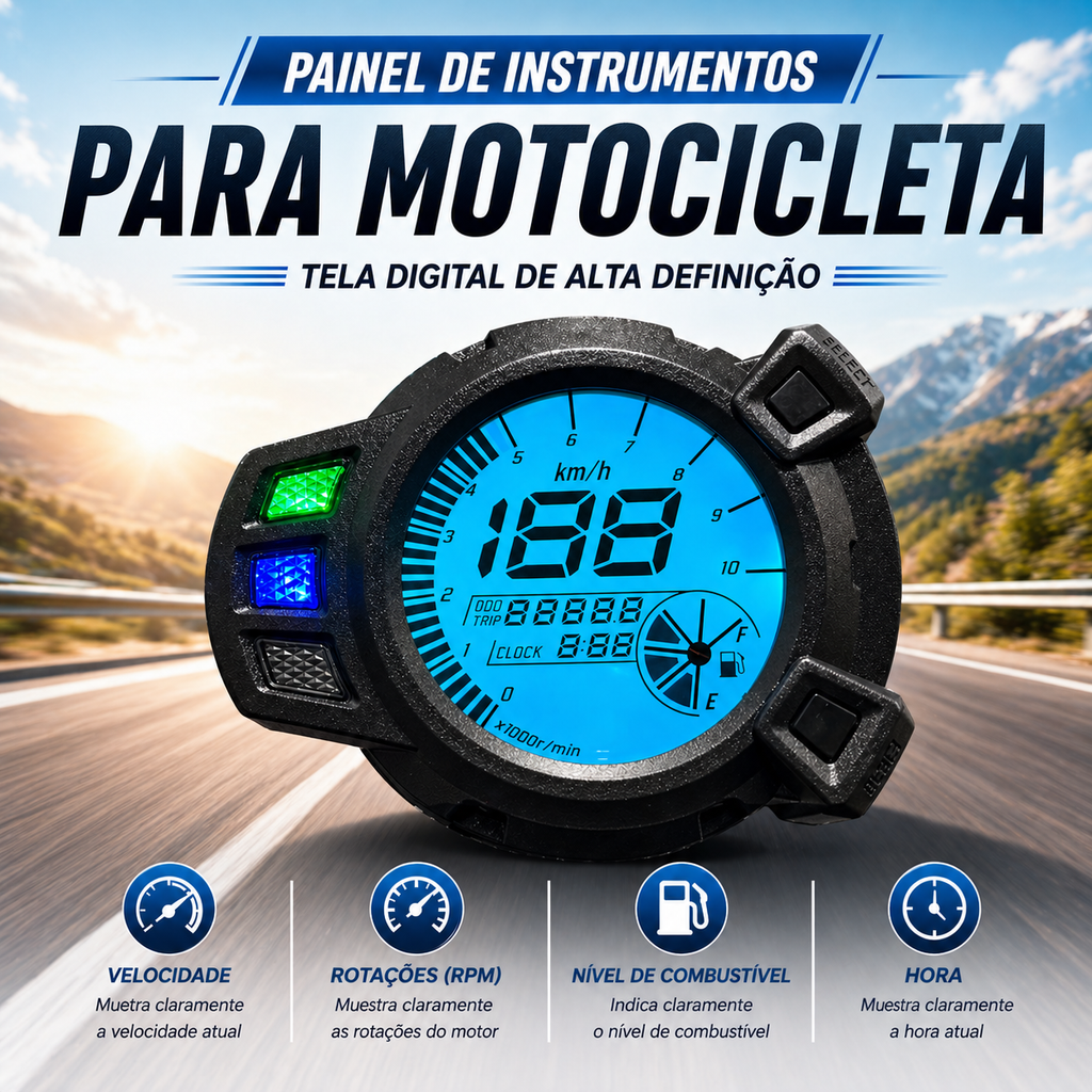 universal digital tablero para moto velocimetro tacometro for（Yamaha Zuma125、BWS125、YW125，Kymco Agility 125、XBWS 125，Cross 2.0 125 ccm rot，DUCONDA DUX 150，speedo/Digitalmeter KTC xride (TTX) di fino fi 115）