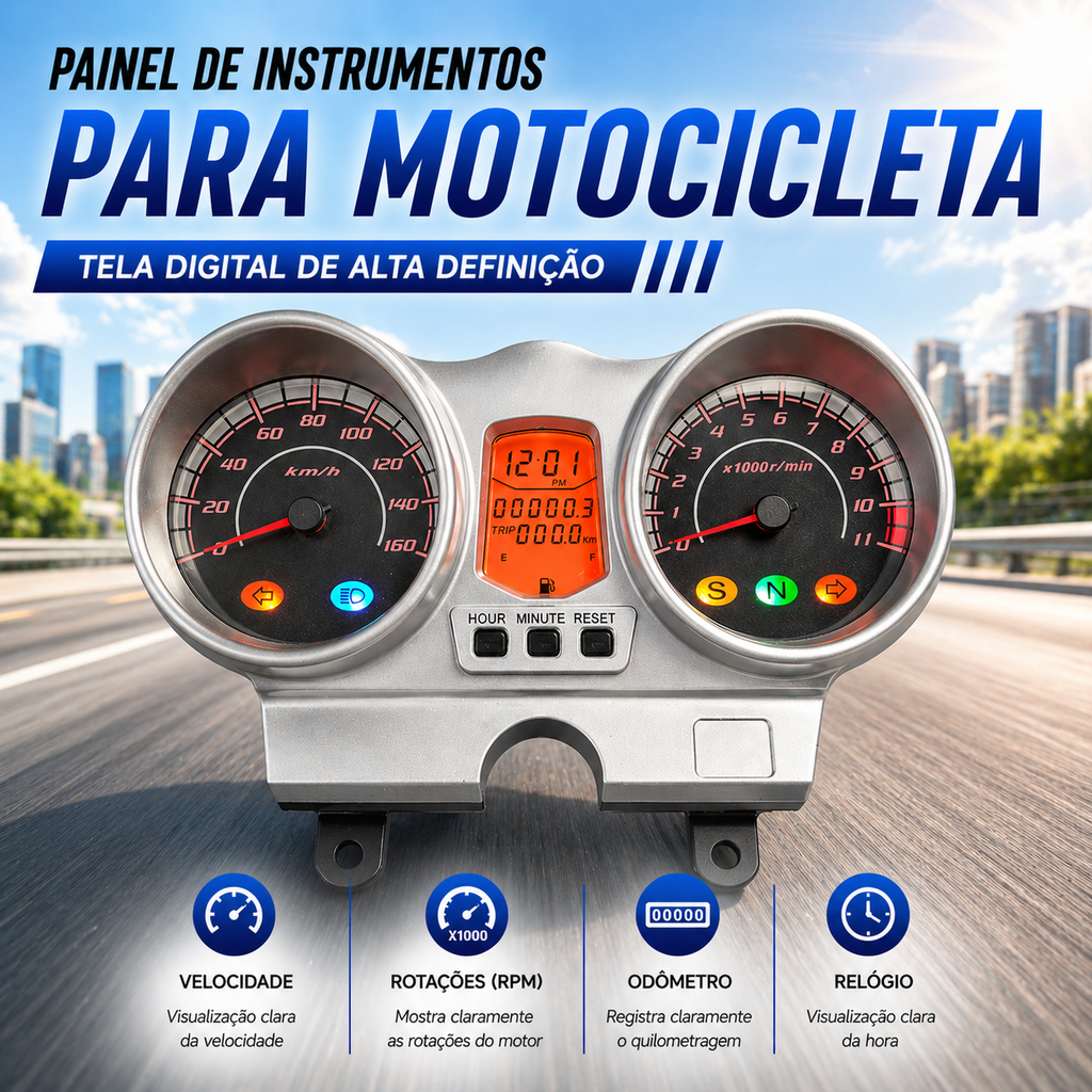 digital tablero para moto velocimetro tacometro for（Honda CBX 250 Twister、CBF250（2004-2012））