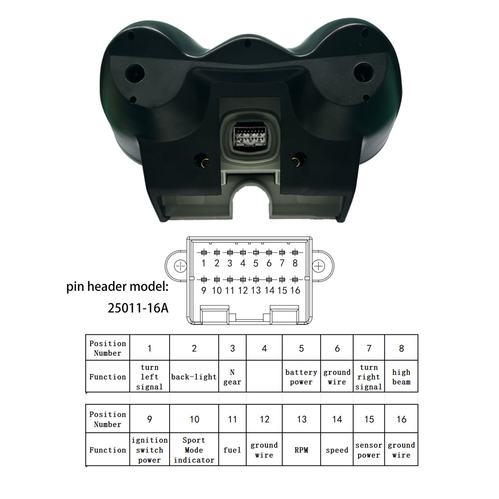 digital tablero para moto velocimetro tacometro for（Honda CBX 250 Twister、CBF250（2004-2012））