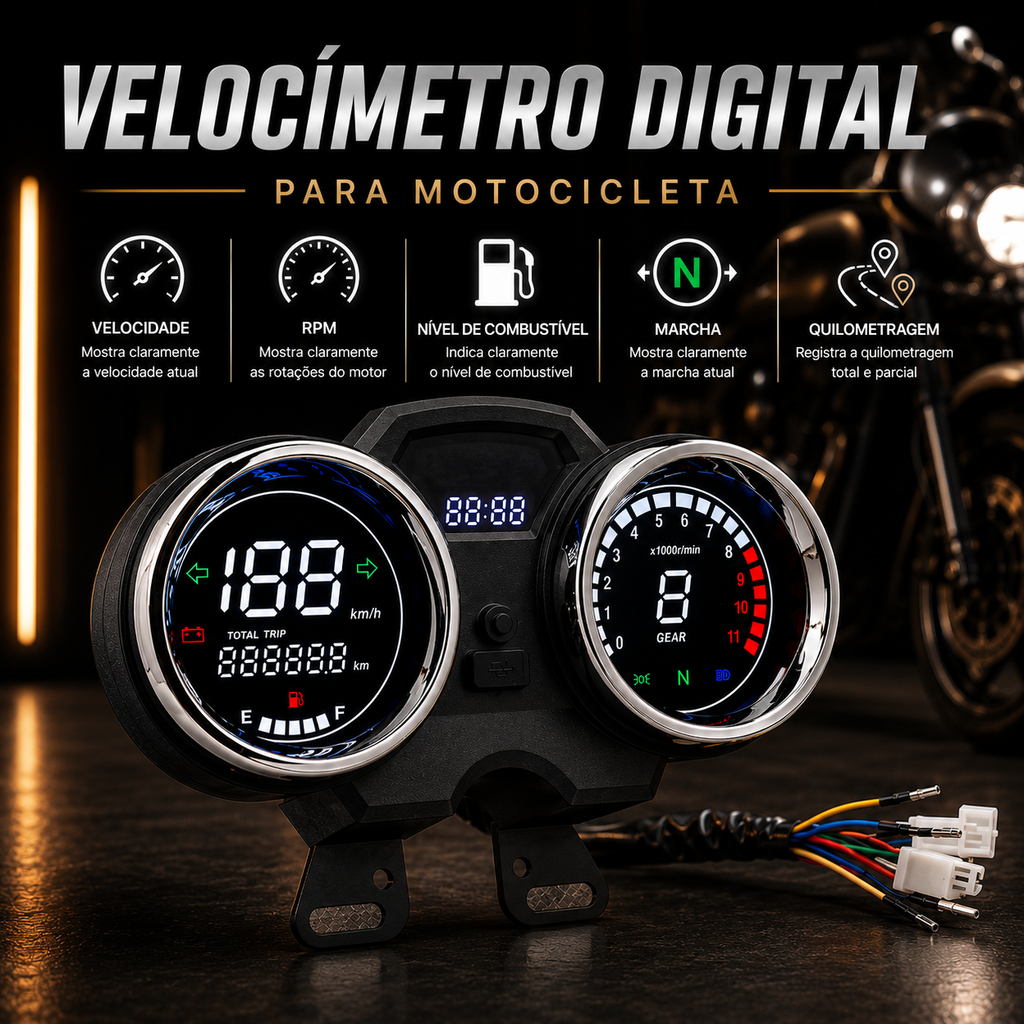 universal digital tablero para moto velocimetro tacometro for（ RC200 GN125F Suzuki GN125 GN150 GN 125 EN125 GSX125 QS125 Yes125）