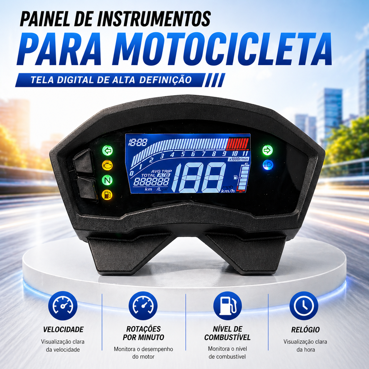 digital tablero para moto velocimetro tacometro for（Honda Cb 250F Twister S/Abs(2016 2017 2018)）