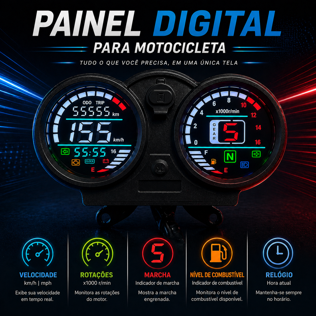 digital tablero para moto velocimetro tacometro for（Bera sbr150）