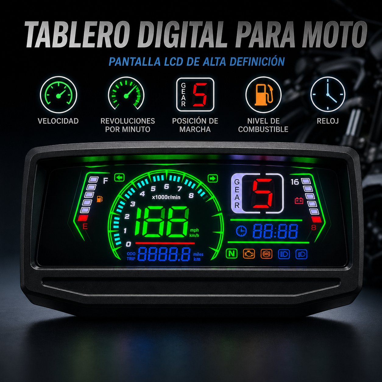 digital tablero para moto velocimetro tacometro for（Wuyang-Honda WY 125, GL PRO125, Keeway Horse 150 150cc、 Honda CGL 125、Wanxin WY 150、Honda GL PRO、Honda GL MAX、ZS150-6、Lifan LF150、HONDA NL125、Velorex VX 125S、WX150-A 150）