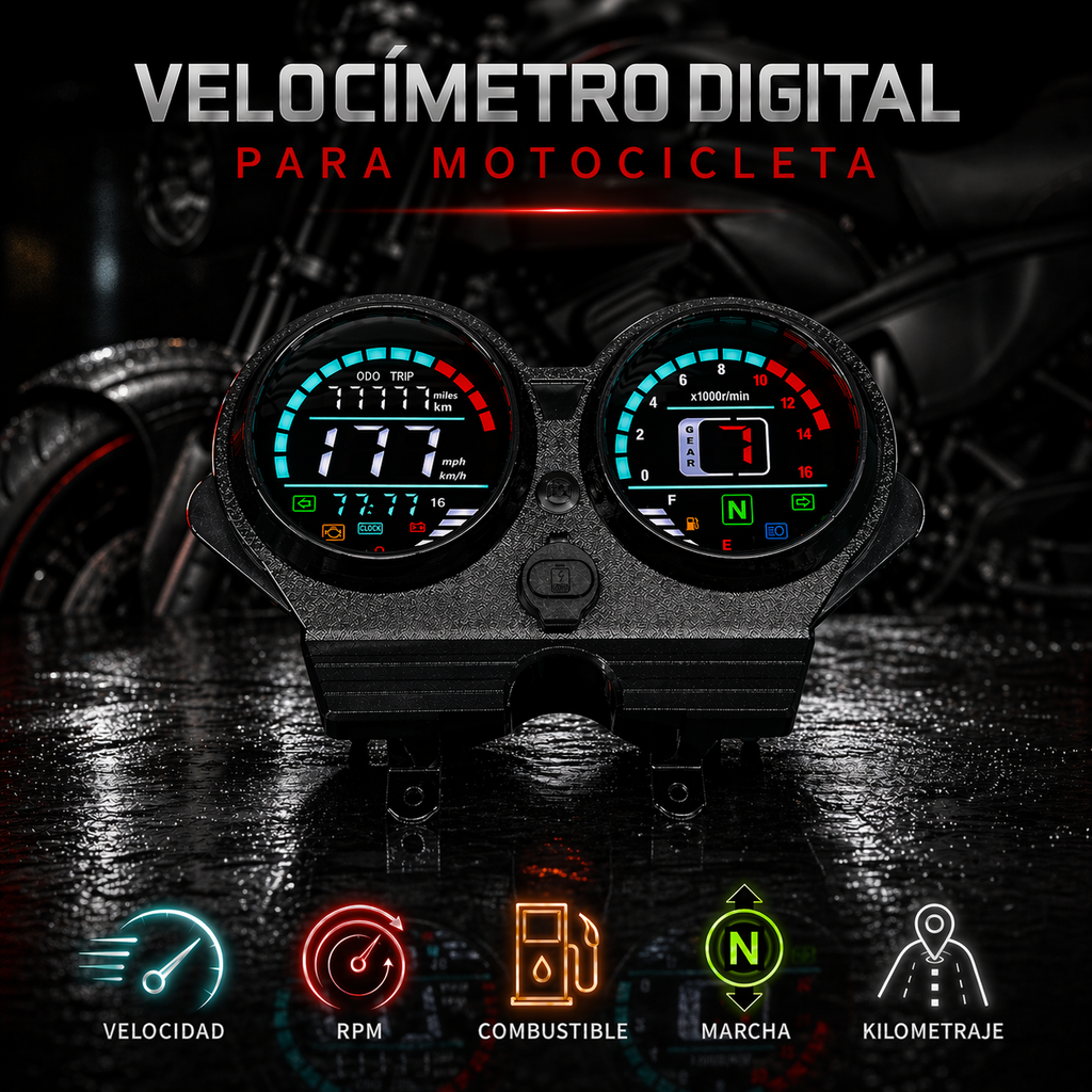digital tablero para moto velocimetro tacometro for （Honda CG 125 deluxe、Honda CG 125 DLX、Italika Forza 150 FT150 Gts、haojue Xpress 125、MOTOTAXI 150、Land Roys RICO LR 150-28、zongshen zs-150、zongshen Chambera 150、zongshen RX150、haojin 200）