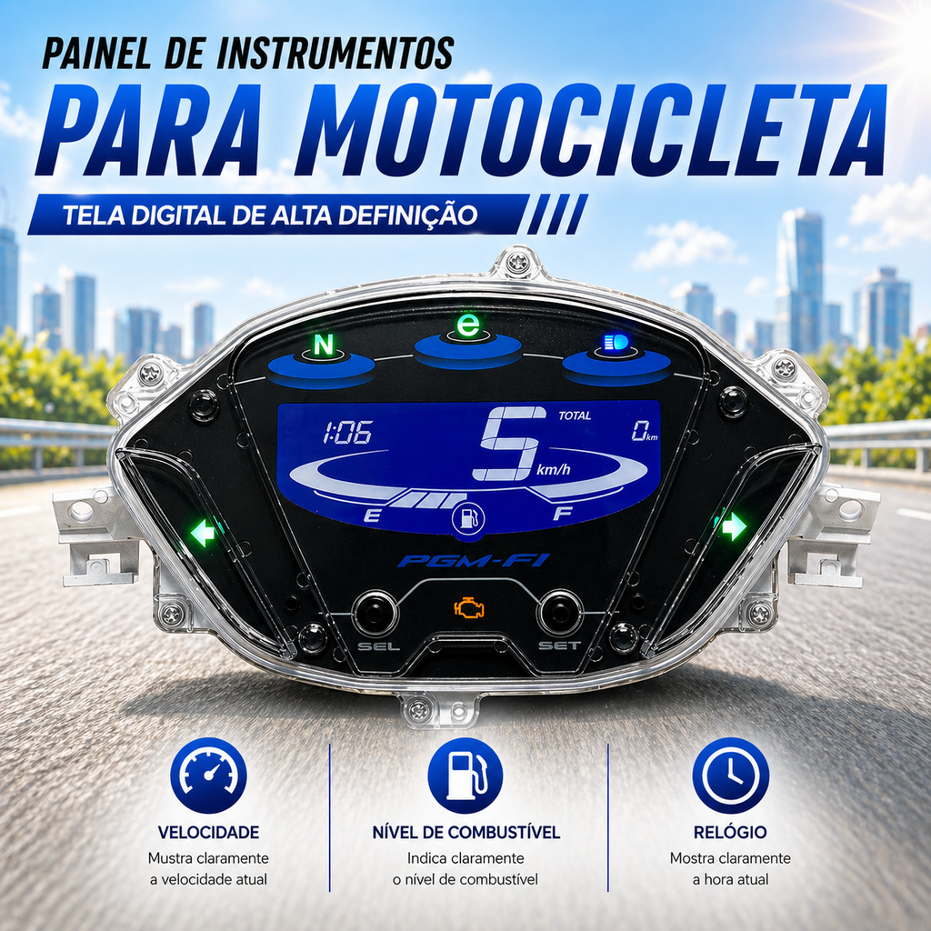 digital tablero para moto velocimetro tacometro for（Honda BIZ 125 EX 2018-2024）