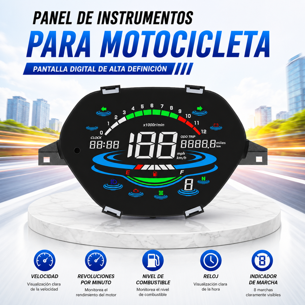 digital tablero para moto velocimetro tacometro for（Honda Wave Alpha 100、 Honda EX5 Class 1 / CX / DX 、Wave CX Alpha tahun、Wave110 DX、、Shineray Phoenix 50、AKT 110）