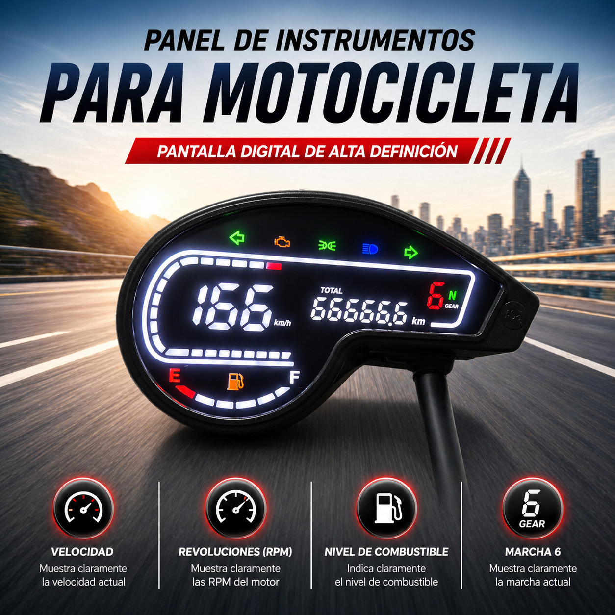 universal digital tablero para moto velocimetro tacometro for（Honda nxr 150,italika DM150 DM200 DM250X,XM200，MRX125, Vento Crossmax200 Bros，honda XR 150， Italika DM200、GILERA SAHEL 150、Vento Crossmax 250、KATANA SMX 200、Empire Keeway TX150）