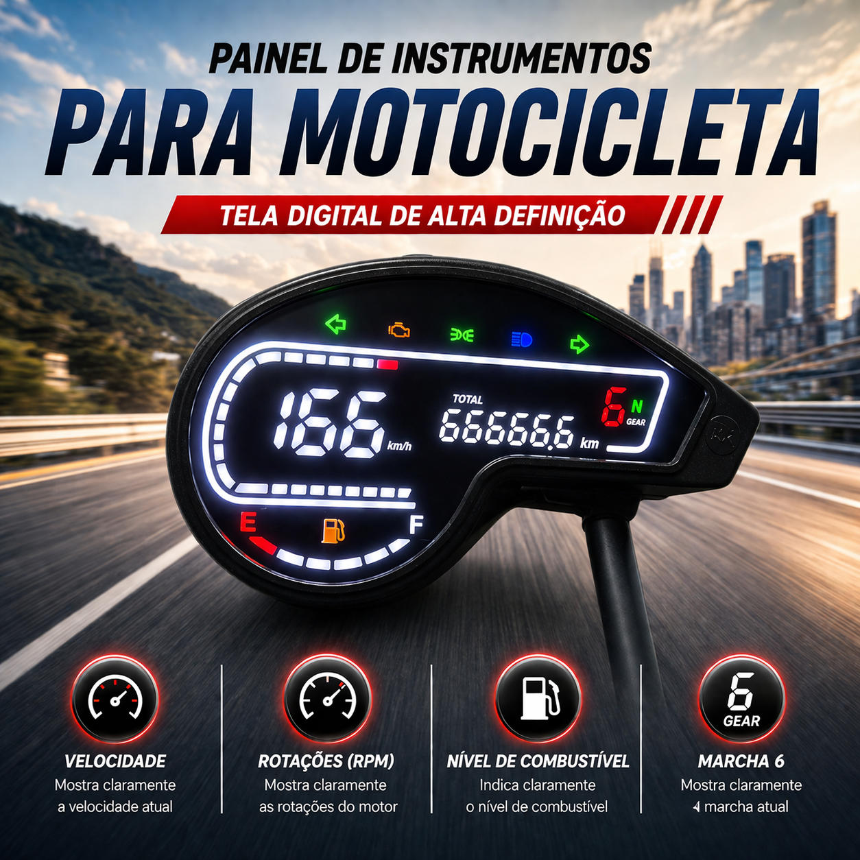 universal digital tablero para moto velocimetro tacometro for（Honda nxr 150,italika DM150 DM200 DM250X,XM200，MRX125, Vento Crossmax200 Bros，honda XR 150， Italika DM200、GILERA SAHEL 150、Vento Crossmax 250、KATANA SMX 200、Empire Keeway TX150）
