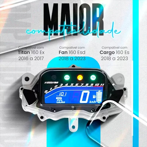 digital tablero para moto velocimetro tacometro for（Honda CG Titan 160 Fan 2015-2024）