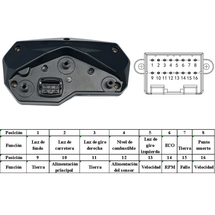 digital tablero para moto velocimetro tacometro for（yamaha Fz Fi V2、Fz s V2、Fzs 150、yamaha FZ FI 150 2.0）